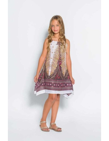 Girls Adjustable Peacock Dress