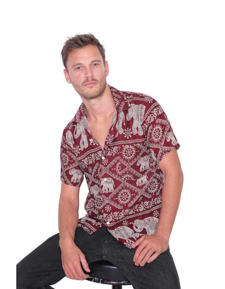 BURGUNDY Aloha Short Sleeve Shirt