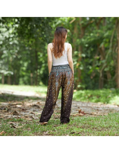 Drawstring Peacock Harem Pants