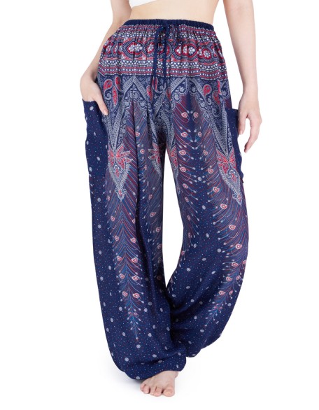 Drawstring Peacock Harem Pants