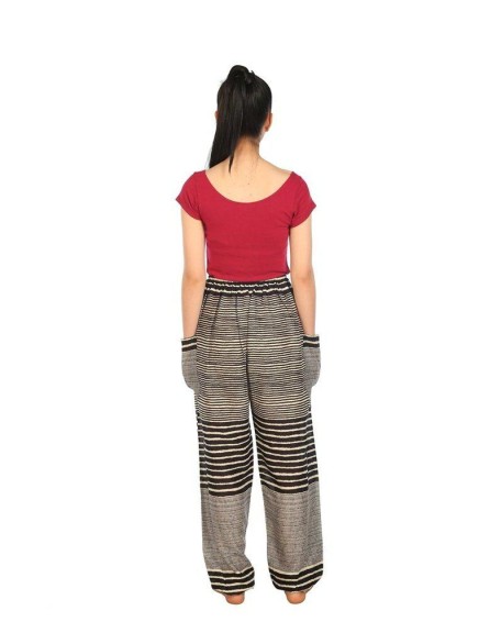 Drawstring Pants Striped Print