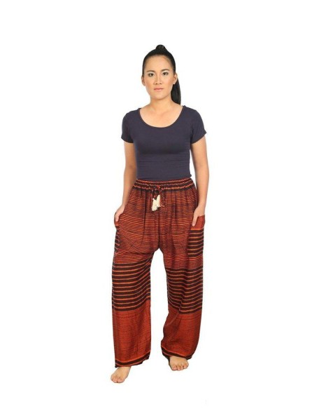 Drawstring Pants Striped Print