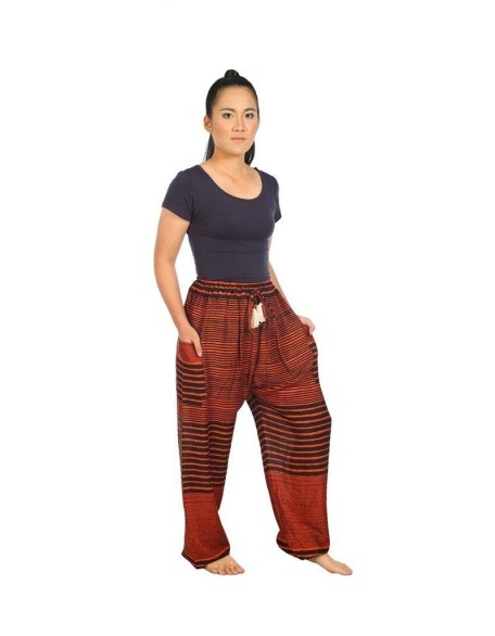 Drawstring Pants Striped Print