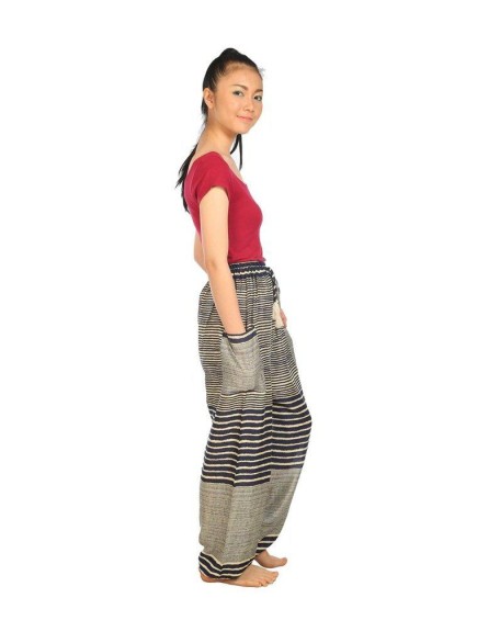 Drawstring Pants Striped Print