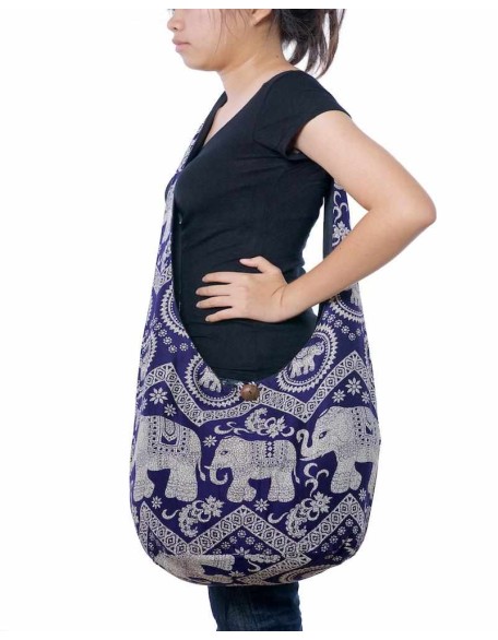 Hippie Sling Crossbody Bag Dark Blue