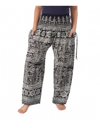 Smocked Waist Harem Boho Pants