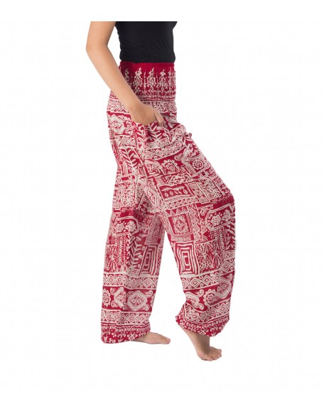 Smocked Waist Harem Boho Pants