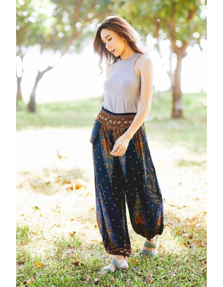 Peacock Jenny Harem Pants - Dark Blue