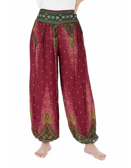 Women Burgundy Harem Pants