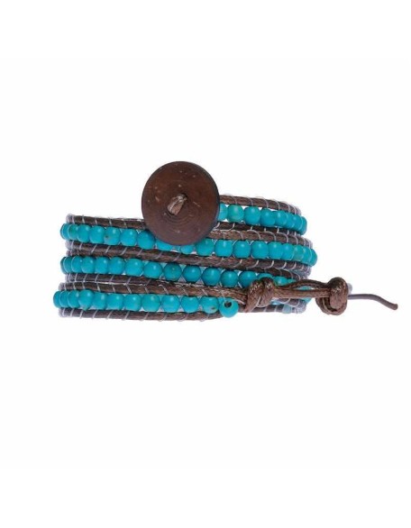 Leather 5 Wrap Bracelet