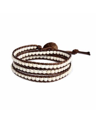 Leather 5 Wrap Bracelet