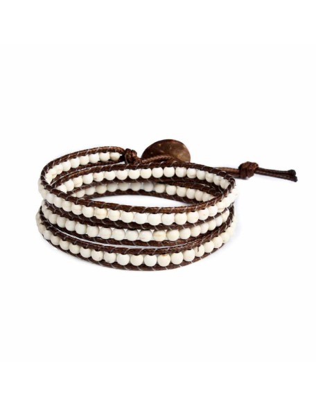 Leather 5 Wrap Bracelet