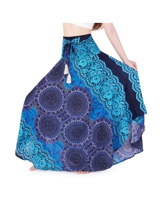 BRIGHT BLUE BOHO MAXI SKIRT