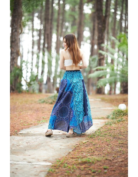 BRIGHT BLUE BOHO MAXI SKIRT