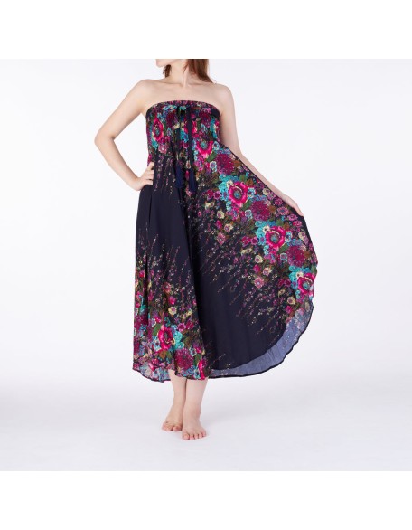 HIPPIE FLOWER LONG MAXI SKIRT