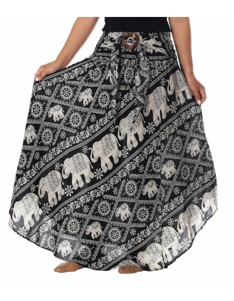 BLACK ELEPHANT BOHO SKIRT