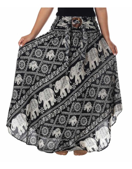 BLACK ELEPHANT BOHO SKIRT