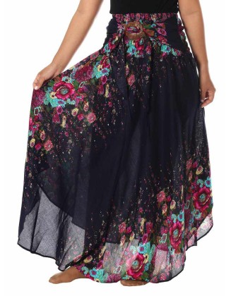 DARK BLUE WOMEN BOHO SKIRT