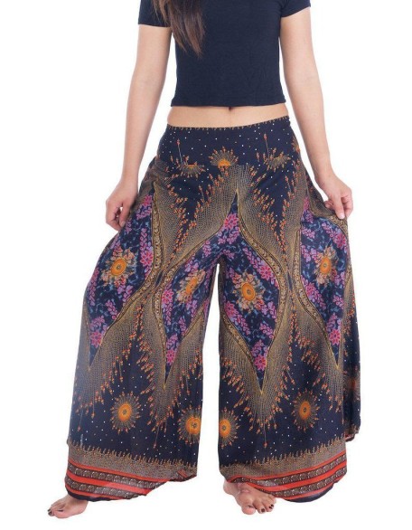 Womens Lounge Palazzo Pants Flower Eye