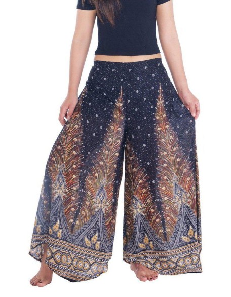 Womens Peacock Design Palazzo Pants