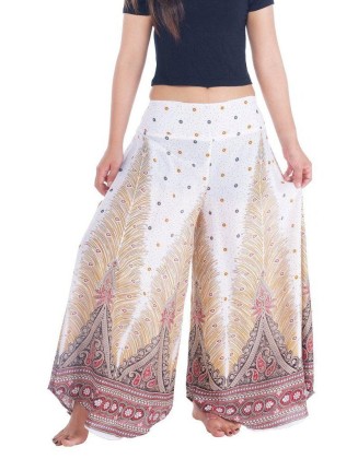 Womens Peacock Design Palazzo Pants