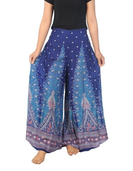 Womens Peacock Design Palazzo Pants