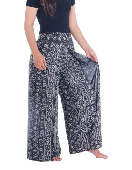 Wide Leg Pants Elephants Design