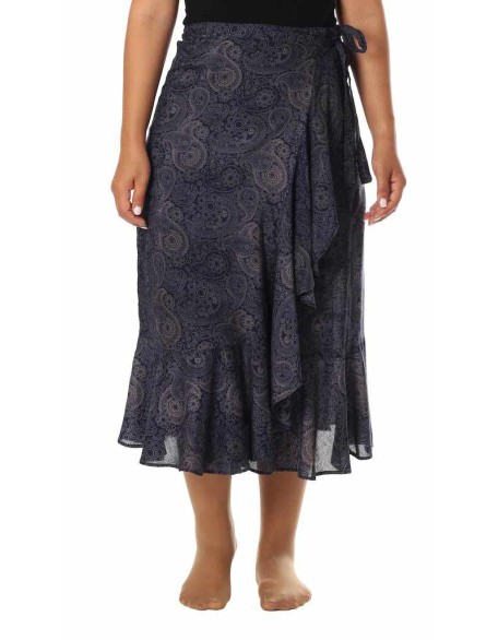 DARK BLUE BEACH WRAP SKIRT