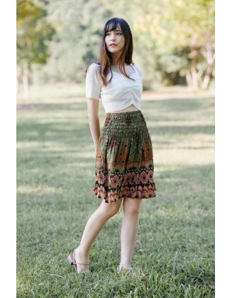 SHORT FLORAL MANDALA BOHO SKIRT