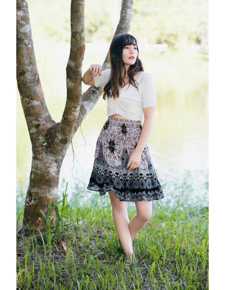 SHORT FLORAL MANDALA BOHO SKIRT