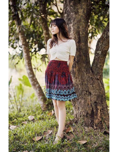 SHORT FLORAL MANDALA BOHO SKIRT