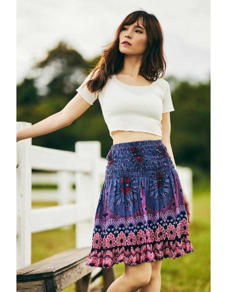 SHORT FLORAL MANDALA BOHO SKIRT