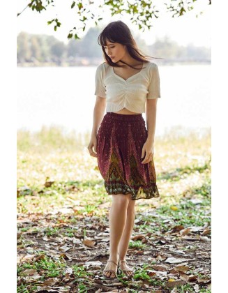 SHORT PEACOCK BOHO SKIRT