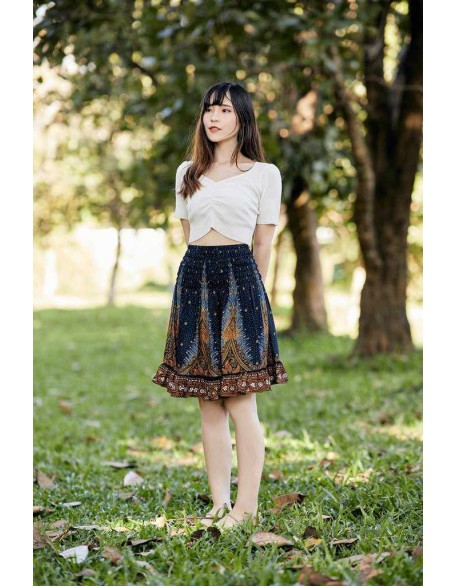 SHORT PEACOCK BOHO SKIRT