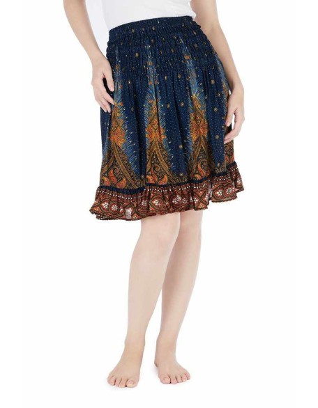 SHORT PEACOCK BOHO SKIRT