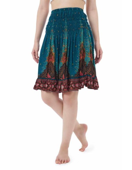 SHORT PEACOCK BOHO SKIRT