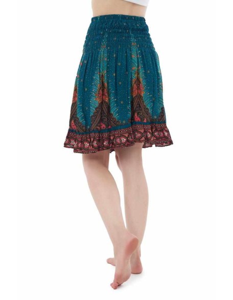 SHORT PEACOCK BOHO SKIRT