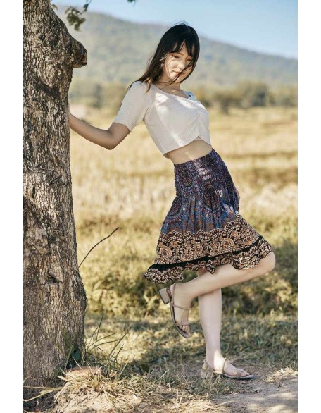 Short Mandala Boho Skirt