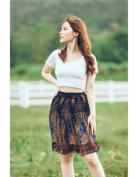 HIGH WAISTED FLORAL SKIRT