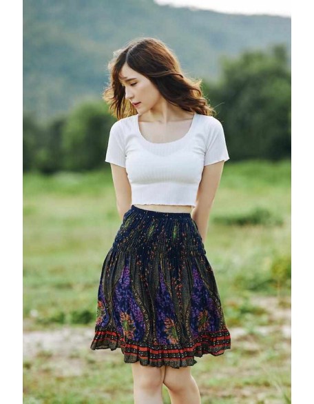 HIGH WAISTED FLORAL SKIRT