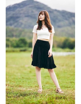 PLAIN HIGH WAISTED SKIRT