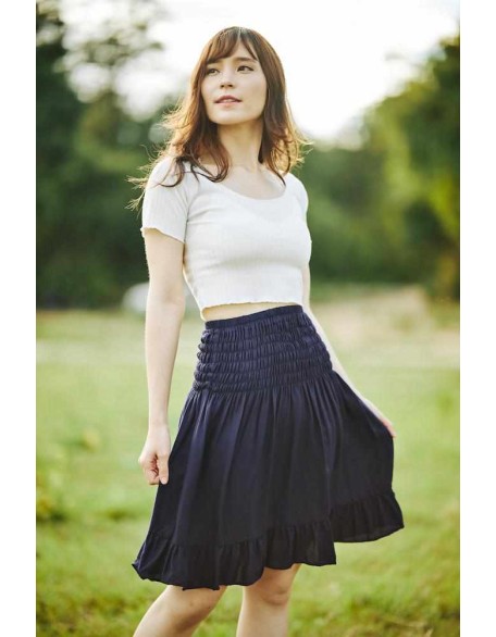 PLAIN HIGH WAISTED SKIRT